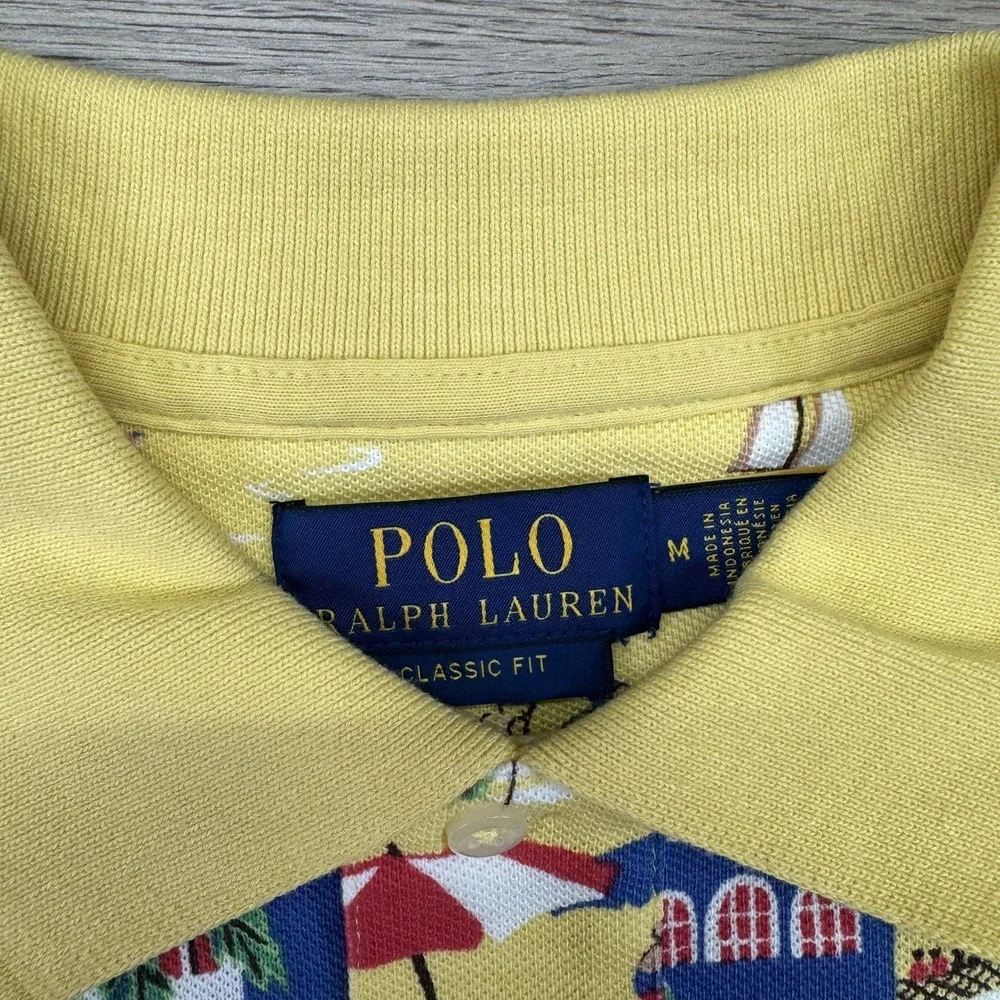 NWT Polo Ralph Lauren Polo Bear Hawaiian Tropical Aloha Polo Shirt Sz M‎ Bear
